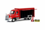 450060 - COCA-COLA BEVERAGE DELIVERY TRUCK WITH 2 SLIDING DOORS, HANDCART AND 4 BOTTLE CASES 1:50
