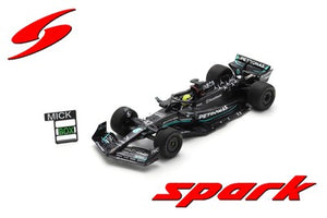 18S908 - MERCEDES-AMG PETRONAS F1 W14 E PERFORMANCE #47 SPANISH GP 2023 TYRE TEST MICH SCHUMACHER WITH PIT BOARD