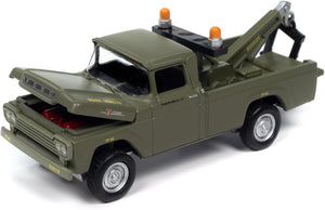JLML011B1 - 1959 FORD F-250 TOW TRUCK GREEN WITH DIRT EFFECTS 'UNITED STATES MARINE CORPS'