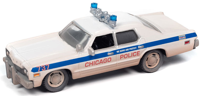 JLPC015-4 - BLUES BROTHERS 1975 DODGE MONACO CHICAGO POLICE DIRTY VERSION WHITE