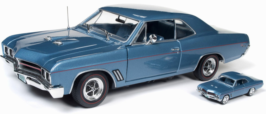 AMM1115 - 1967 BUICK GS 400 BLUE WITH 1/64TH SCALE REPLICA