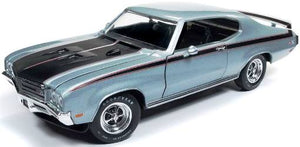 AMM1138 - 1971 BUICK GSX SILVER WITH BLACK BONNET AND BLACK/RED STRIPING