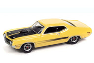 JLMC026A2 - 1971 FORD TORINO COBRA YELLOW WITH YELLOW AND BLACK SIDE LASER STRIPE