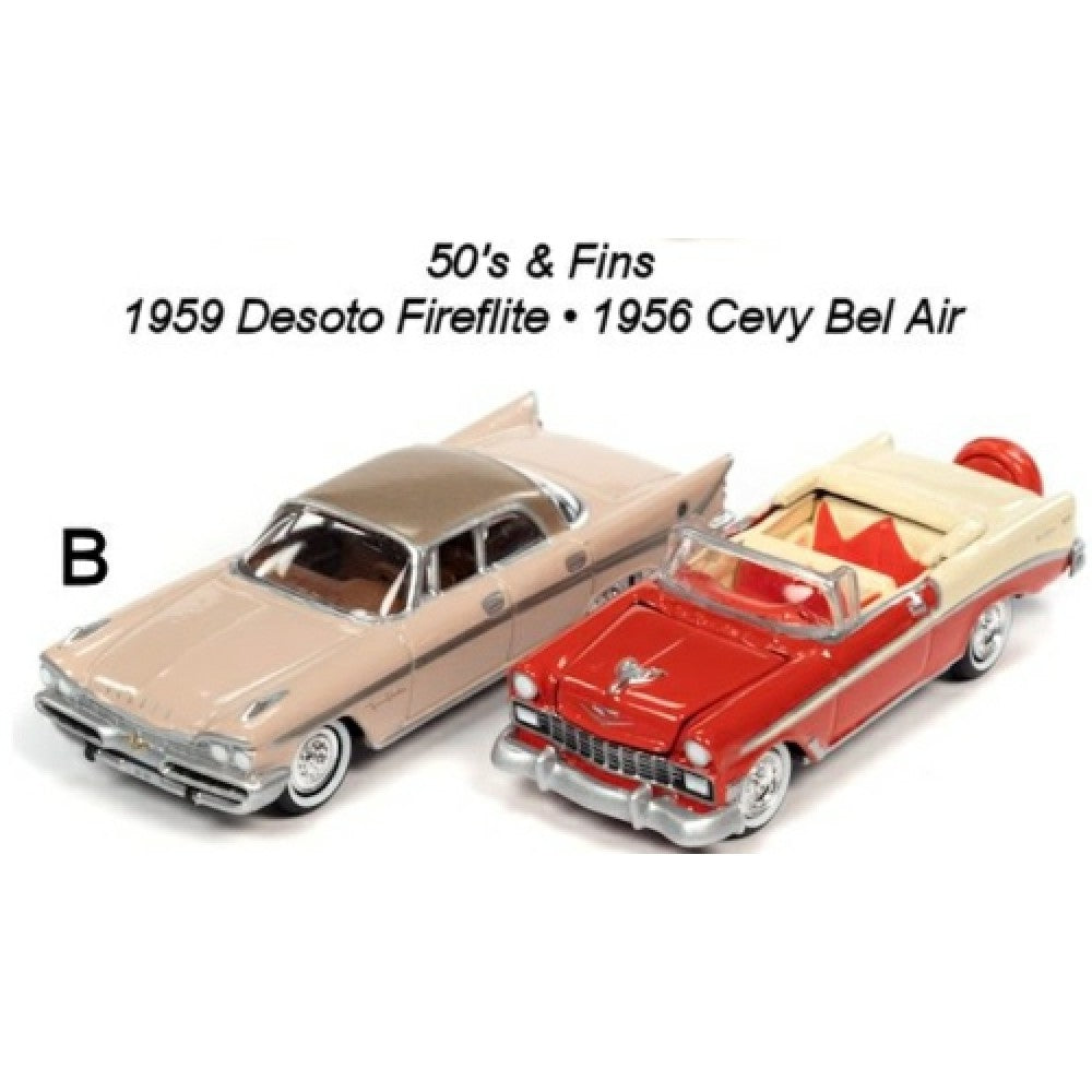JLPK018B1 - 1959 DESOTO FIREFLITE CORAL SAND & 1956 CHEVY BEL AIR RED